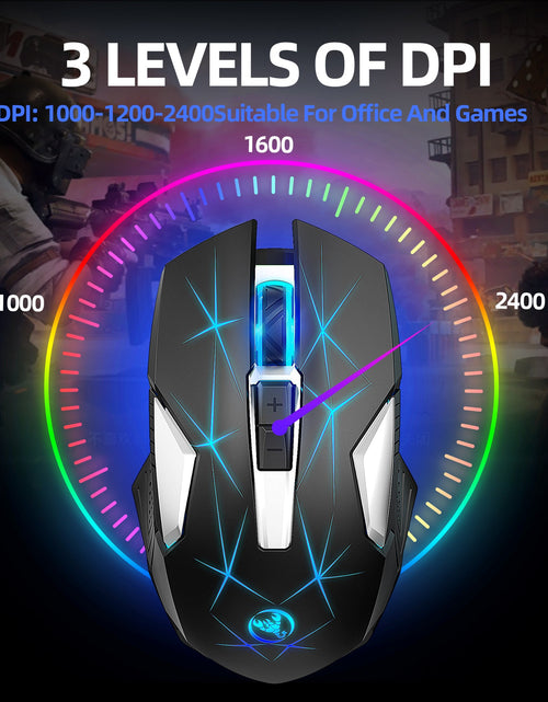 Load image into Gallery viewer, Wireless 2.4G Mouse, Home Office Business Laptop, 7-Color Colorful Backlight Mouse
