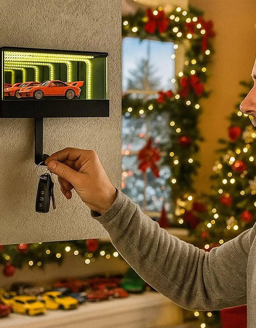 Load image into Gallery viewer, 3D Printed Wall-Mounted Car Key Holder with Garage Hook, Fun Infinite Garage Keychain, Car Key Storage Rack, Car Key Organizer
