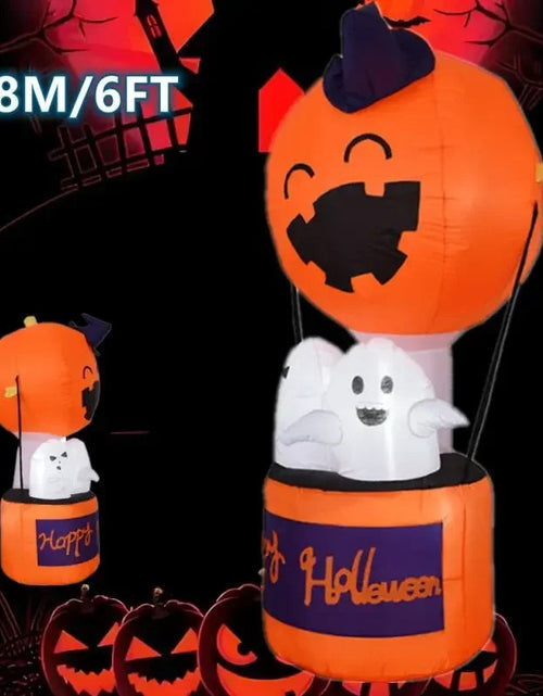 Load image into Gallery viewer, 6FT Halloween Inflatable Pumpkin Ghost Hot Air Balloon Little Devil Pumpkin Ghost Festival Pumpkin Inflatable Mould
