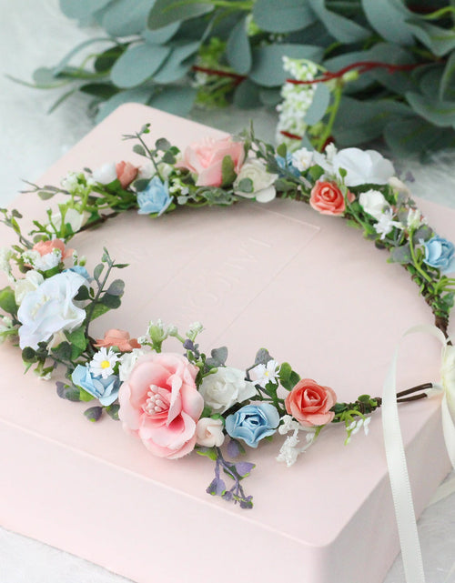Load image into Gallery viewer, Bridal Wreath Handmade Fabric Rose Colorful Hair Strap Scenic Area Travel Photography Holiday Children's Headaccessory
