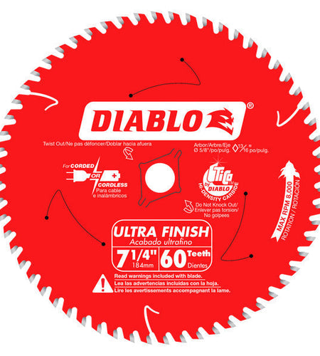 Diablo D0760X 7-1/4" x 60 Tooth Ultra Finish Saw Blade