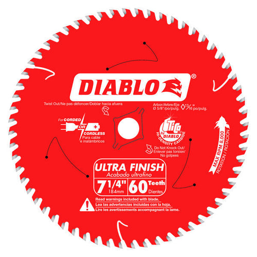 Load image into Gallery viewer, Diablo D0760X 7-1/4" x 60 Tooth Ultra Finish Saw Blade
