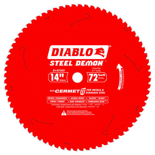 Load image into Gallery viewer, Diablo D1472CF 14" x 72-Teeth Steel Demon™ Cermet II Saw Blade for Medium Metal
