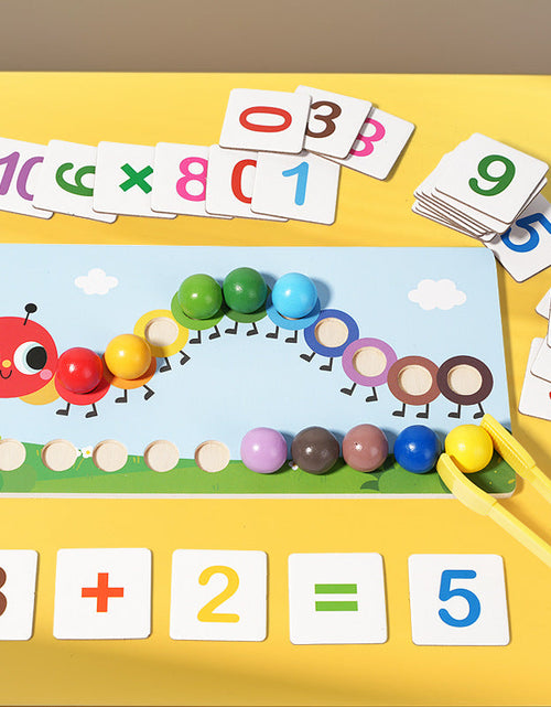 Load image into Gallery viewer, Early education puzzle children caterpillar calculation clip bead color cognition concentration training toy

