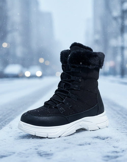 Load image into Gallery viewer, Women’s Fleece-Lined Chunky Sole Shoes – Warm Casual Winter Comfort Shoes
