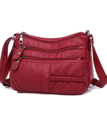 Chic Multi-Layer Soft Leather Shoulder Bag for Women