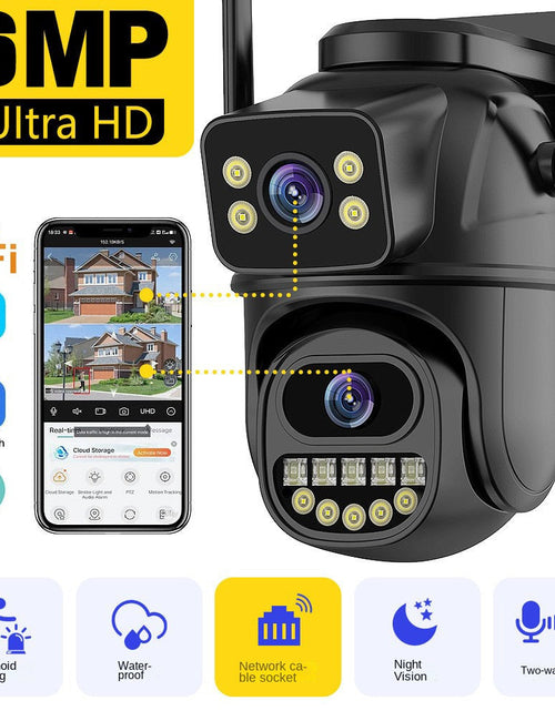 Load image into Gallery viewer, Dual screen wireless 360 degree mobile remote outdoor WiFi camera monitoring

