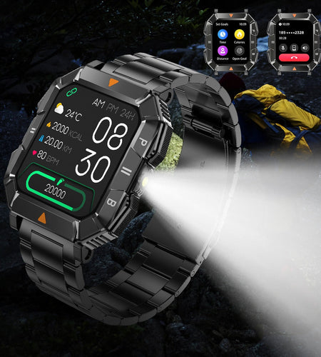 YK03 smartwatch Bluetooth call flashlight sports waterproof heart rate blood oxygen health monitoring