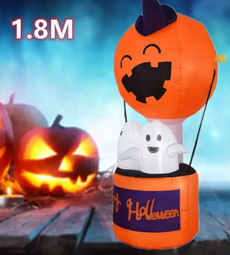 6FT Halloween Inflatable Pumpkin Ghost Hot Air Balloon Little Devil Pumpkin Ghost Festival Pumpkin Inflatable Mould