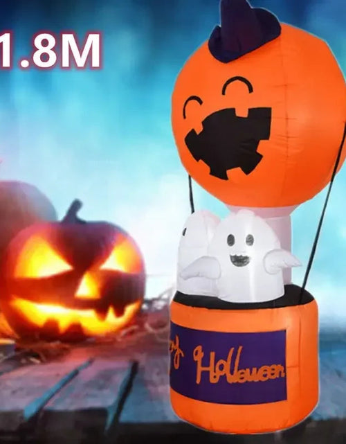 Load image into Gallery viewer, 6FT Halloween Inflatable Pumpkin Ghost Hot Air Balloon Little Devil Pumpkin Ghost Festival Pumpkin Inflatable Mould
