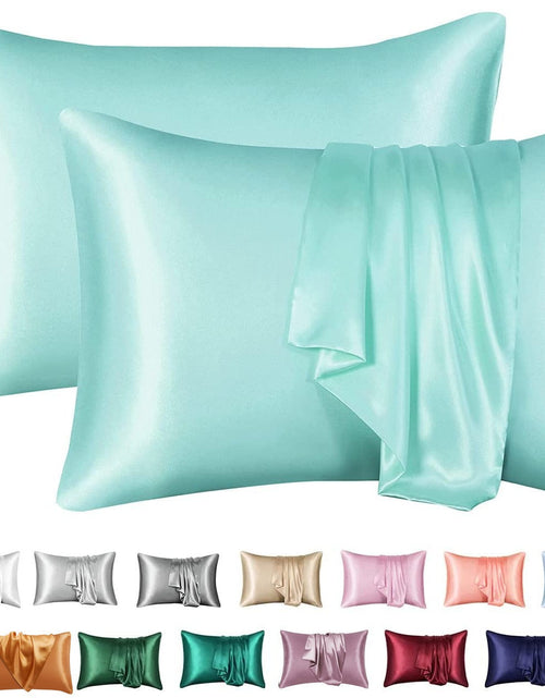 Load image into Gallery viewer, Simulation silk solid color polyester pillowcase envelope pillow pillow cases pillow pair multi-color
