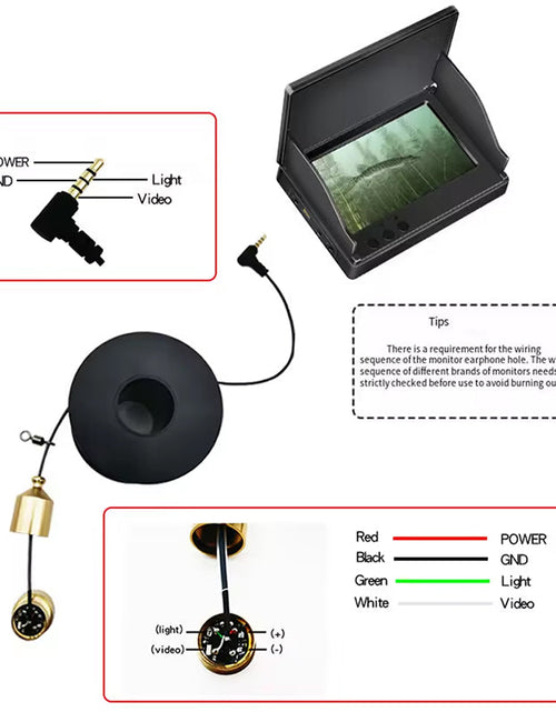 Load image into Gallery viewer, 1pc 12 - 28V Underwater Fishing Camera with Infrared, Waterproof Fish Finder Accessories
