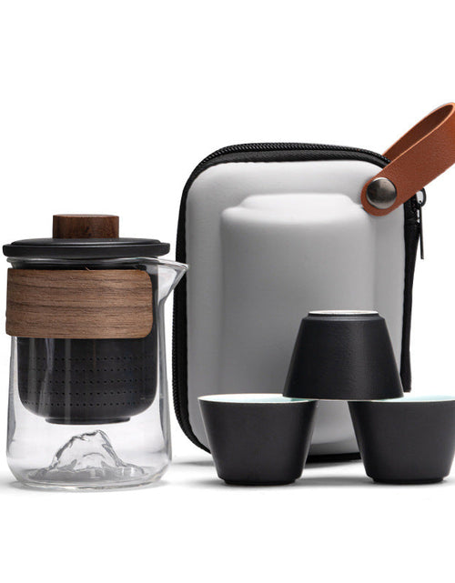 Load image into Gallery viewer, Portable Storage Travel Tea Set Small Set Simple Kung Fu Tea Set Brewing Tea Cups Outdoor Portable Guanshan Quick Cup
