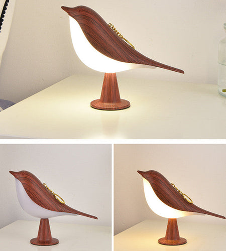Creative Magpie Aromatherapy Lamp Car mounted Decorative Lamp Bedside Bird Night Lamp Three color Touch Charging Atmosphere Table Lamp