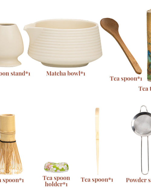 Load image into Gallery viewer, Premium 8-piece Matcha Set: Ceramic Chawan, whisky gift box, Matcha tools – for tea lovers
