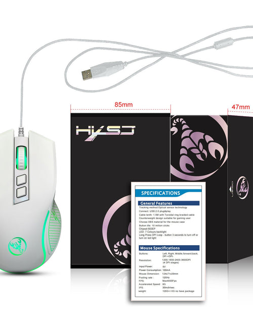 Load image into Gallery viewer, X100 wired gaming mouse with colorful glowing e-sports office mouse adjustable 3600dpi
