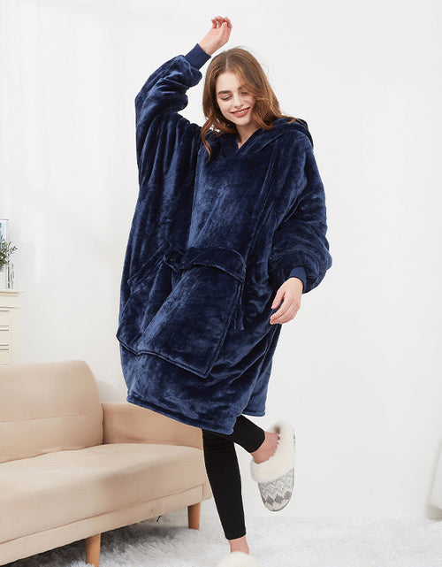 Load image into Gallery viewer, USB carbon fiber heated lazy blanket can be worn in winter, thick heating, washable lazy hoodie electric blanket
