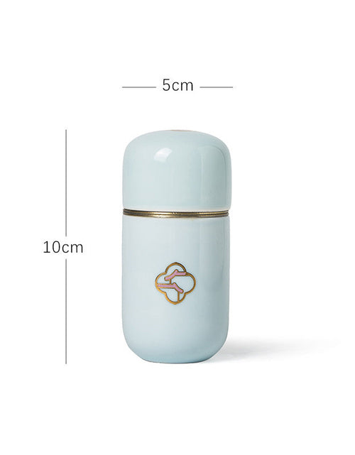 Load image into Gallery viewer, Ceramic Tea Jar Japanese Travel Mini Tea Storage Box Vintage Jar Green Tea Storage Containers
