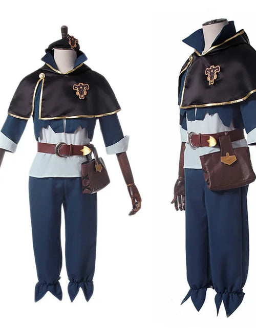 Load image into Gallery viewer, Anime Black Clover Asta Yuno Cosplay Costume Emperor Asta Uniform Tops Pants Cloak Bag Full Outfit Set Men Halloween Clothes
