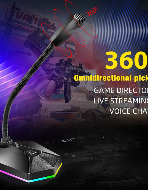 Load image into Gallery viewer, New microphone RGB luminous bendable USB microphone no drive voice chat video conference microphone
