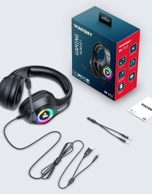 Load image into Gallery viewer, Head mounted gaming headphones wired e-sports luminous earphones mobile phones computers cool anchor headphones

