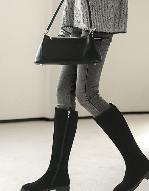 Load image into Gallery viewer, Women’s Long Martin Suede Boots | Solid Color Winter Fashion Boots
