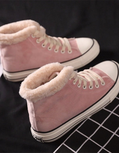 Load image into Gallery viewer, Plush Cotton-Padded Canvas Shoes Women

