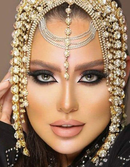 Load image into Gallery viewer, Changliu Su Hair Chain European and American Bohemian Water Diamond Forehead Chain Full of Diamond Headwear Hair chai
