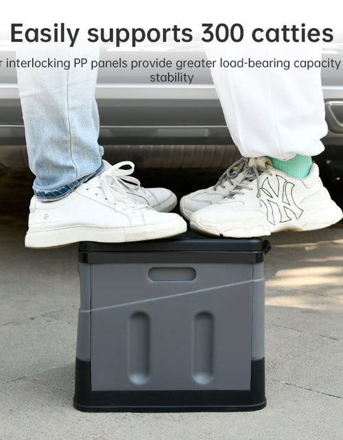 Load image into Gallery viewer, Portable folding camping toilet: adult/child use, self-contained, with lid and seat.
