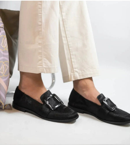 Vintage Square-Button Low-Cut Loafers — Women’s Elegant Slip-On Shoes
