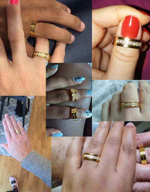 Load image into Gallery viewer, Vnox Wedding Bands Rings for Women Men Promise Jewelry
