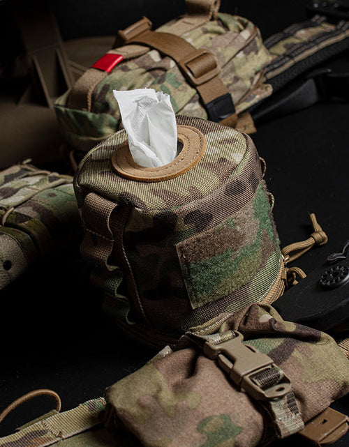 Load image into Gallery viewer, Velcro MOLLE Webbing Paper Towel Quick Draw Paper Roll Paper Storage Bag
