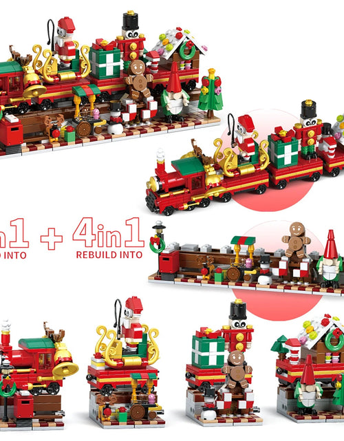Load image into Gallery viewer, Christmas Building Blocks, 24 Days Countdown Calendars Blind Box, Christmas Trains Santa Claus Railcar Building Bricks
