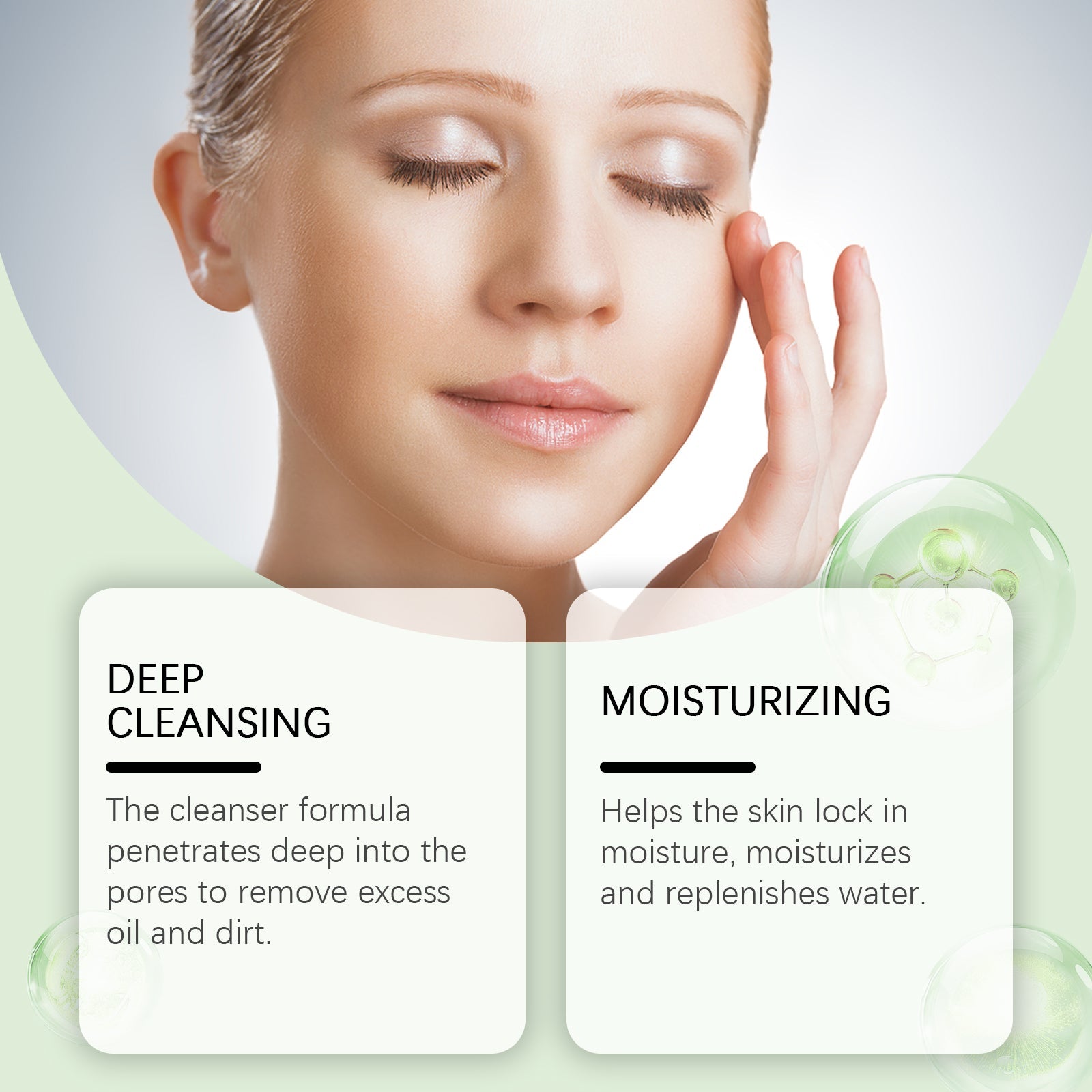 Viareline Salicylic Acid Cleanser Gently Cleanses Face, Refreshing Oil Control, Delicate Pores, Moisturizing And Brightening