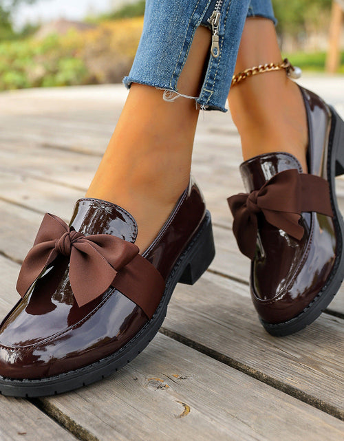 Load image into Gallery viewer, Women’s Plus Size Bow Knot Slip-On Loafers
