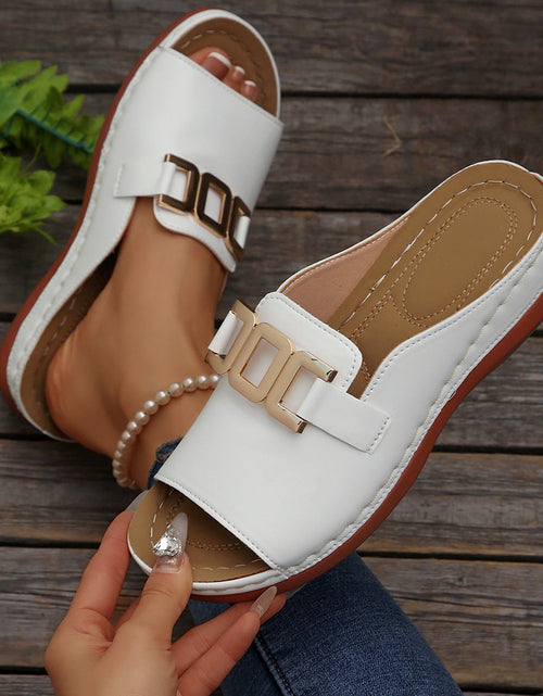 Load image into Gallery viewer, Chain Wedge Platform Peep-Toe Sandals – 5 Colors EU 36–45
