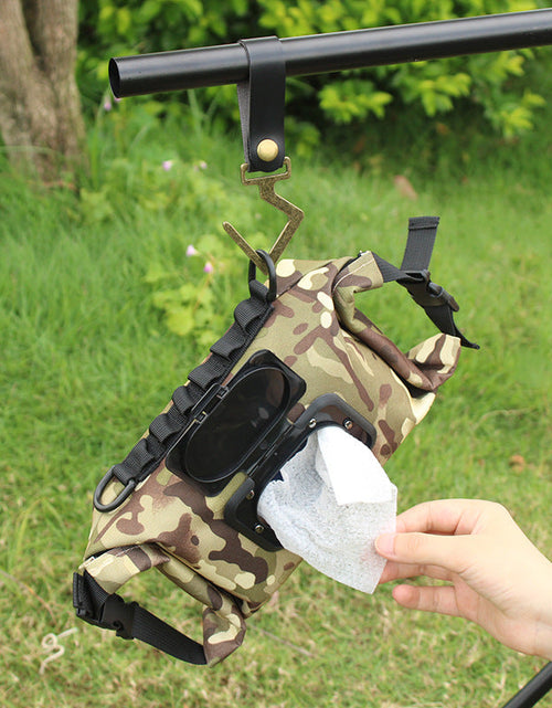 Load image into Gallery viewer, Outdoor camping wet tissue paper box camouflage waterproof canvas tissue bag square hand-held tissue storage bag
