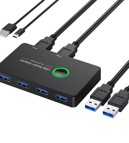 USB 3.0 Switch USB Switch 2 Computers Share 4 USB Devices KVM Switch Printer