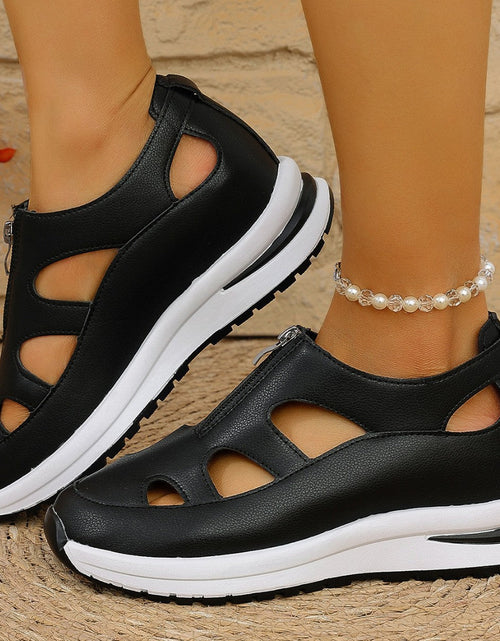 Load image into Gallery viewer, Women's Chunky Sole Closed-Toe Sandals – Soft Sole Velcro Strap
