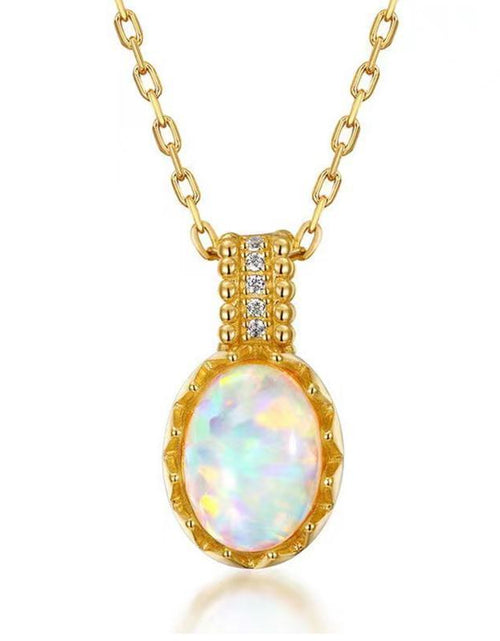 Load image into Gallery viewer, Retro imitation Opal gold-plated ring for women
