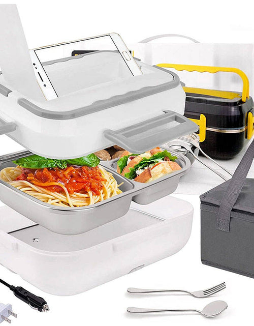 Load image into Gallery viewer, Kitchen ware 1.5L Cookware Sets Heater Portable Electric Lunch Boxes stainless steel Container with Insulation Bag for Car Truck
