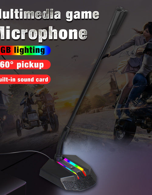 Load image into Gallery viewer, New desktop RGB luminous condenser microphone live broadcast shouting microphone gaming microphone

