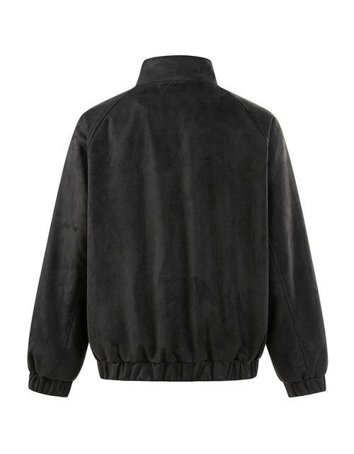 Load image into Gallery viewer, Simple Embroidery  Velvet  Stand Collar Loose Fit  Jacket Outerwear
