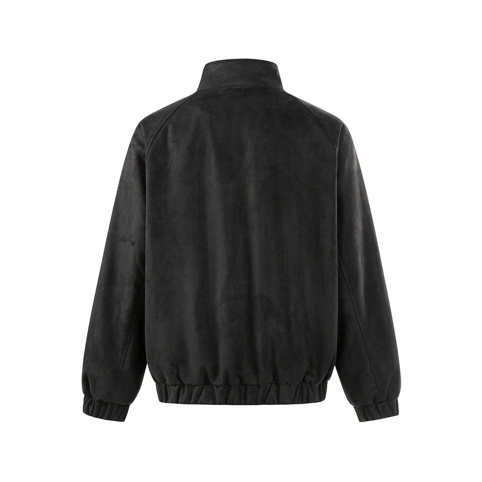 Simple Embroidery  Velvet  Stand Collar Loose Fit  Jacket Outerwear