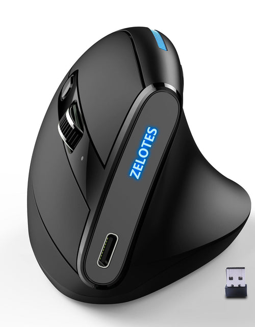 Load image into Gallery viewer, ZELOTES Master F36A Vertical Ergonomic Grip Anti Mouse Hand Charging Wireless Office Mouse
