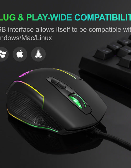 Load image into Gallery viewer, Wired optical gaming mouse with seven key macro light emitting breathing light
