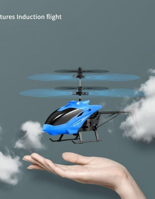 Load image into Gallery viewer, Remote controlled aircraft induction suspended two-way helicopter, drop resistant and playable, rechargeable flying stall toy with lights
