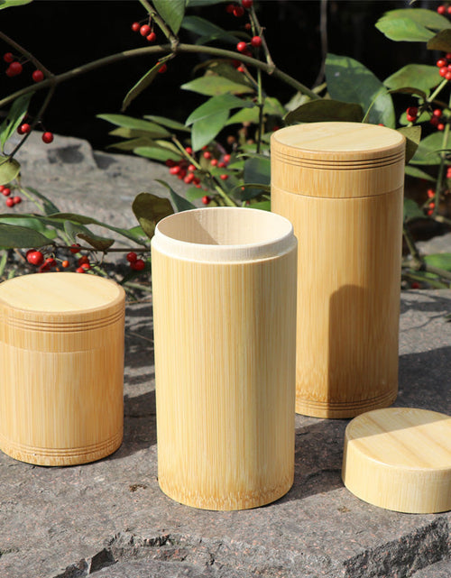 Load image into Gallery viewer, Bamboo Storage Bottles Jars Wooden Small Box Containers Handmade For Spices Tea Coffee Sugar Receive With Lid Vintage
