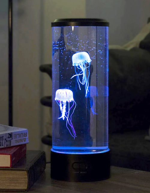 Load image into Gallery viewer, New medium jellyfish lamp USB plug-in colorful LED color changing home atmosphere night light desktop simulation jellyfish lamp

