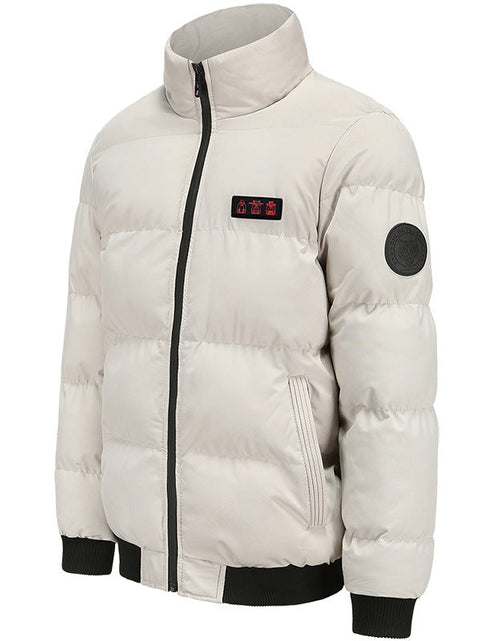 Load image into Gallery viewer, Men's winter intelligent constant temperature USB three control seven zone heating cotton jacket hooded electric heating warm cotton jacket
